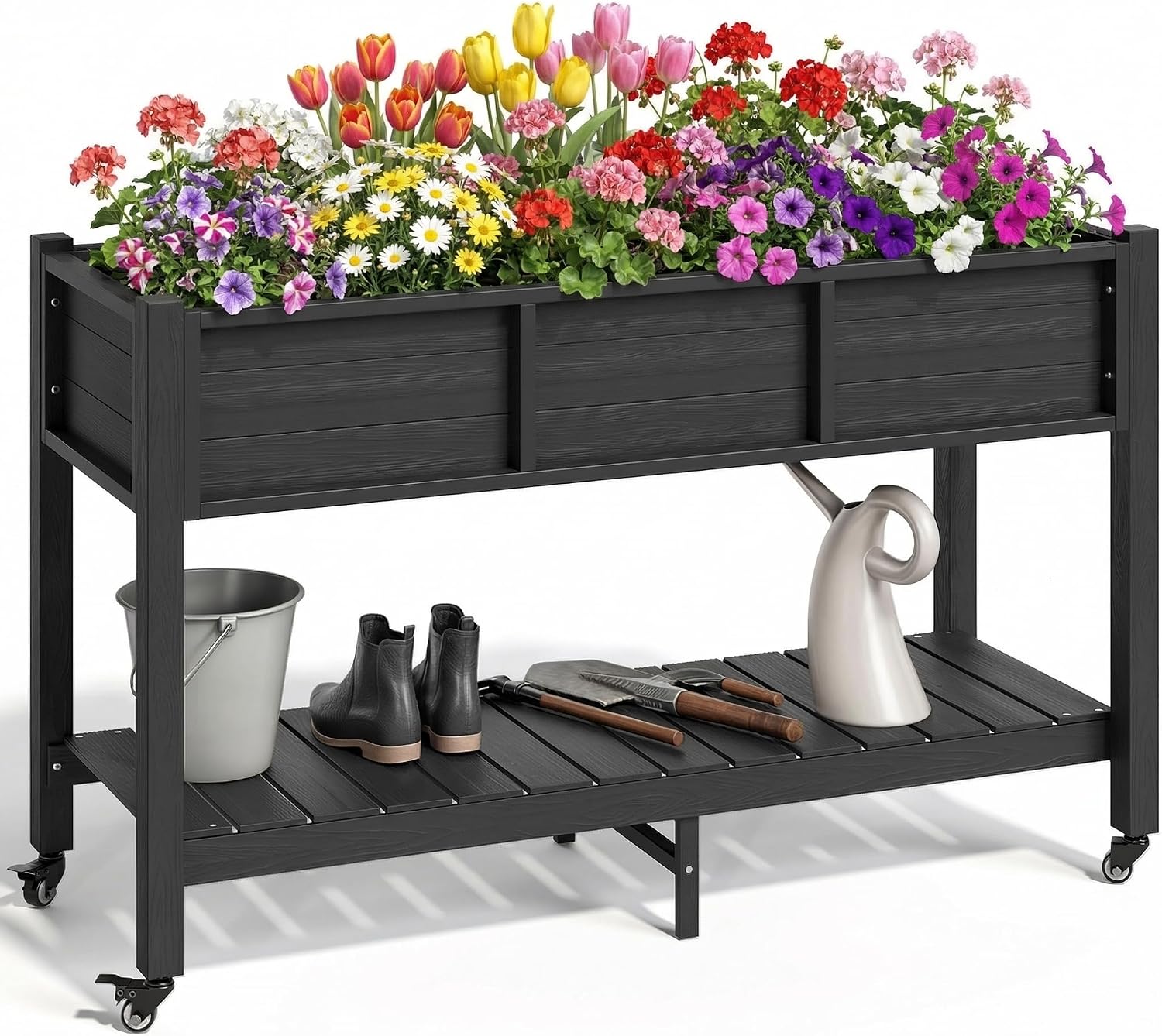 Garden Storage Box - Bac de jardin surélevé avec roues,