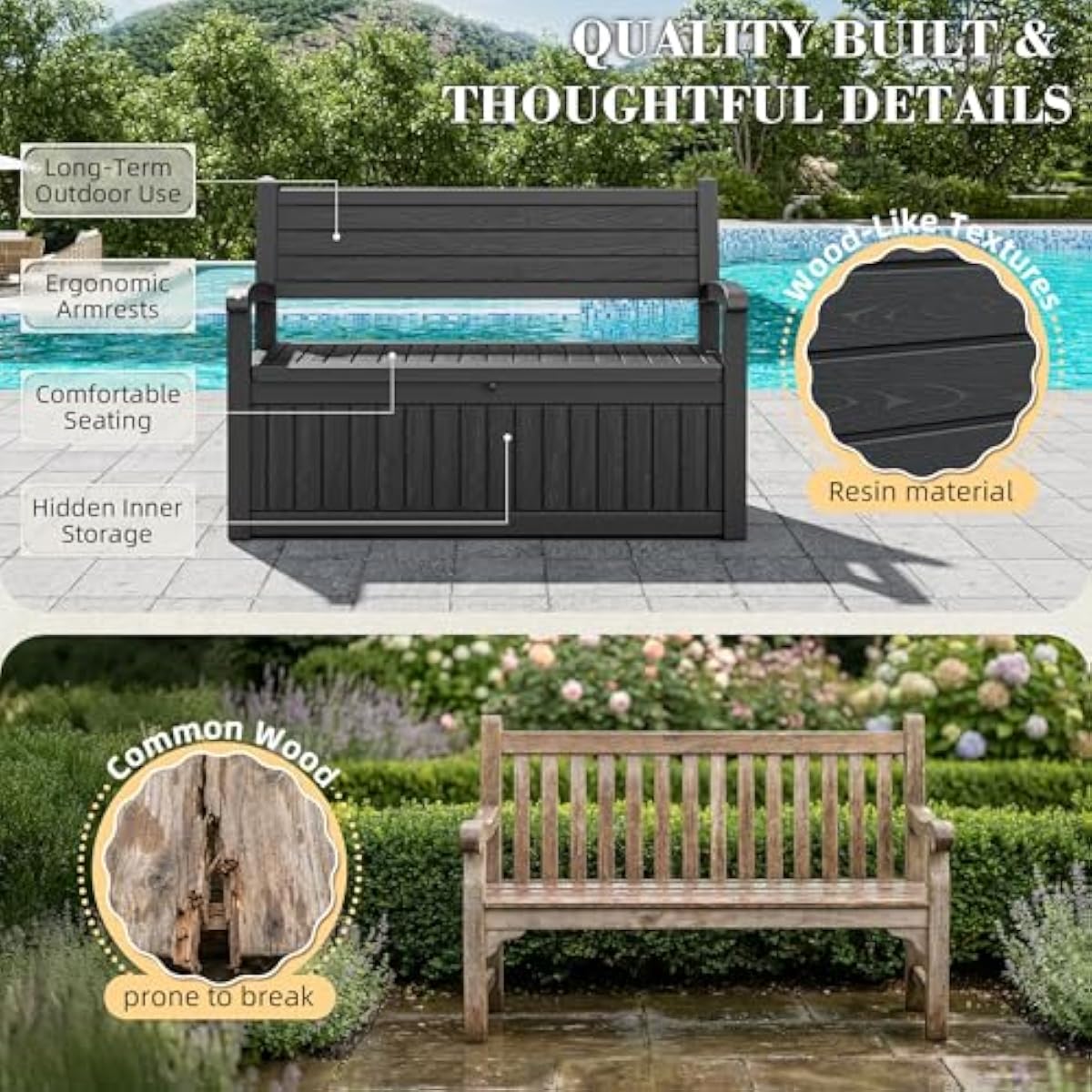 Banc de rangement extérieur de - Garden Storage Box avis et prix