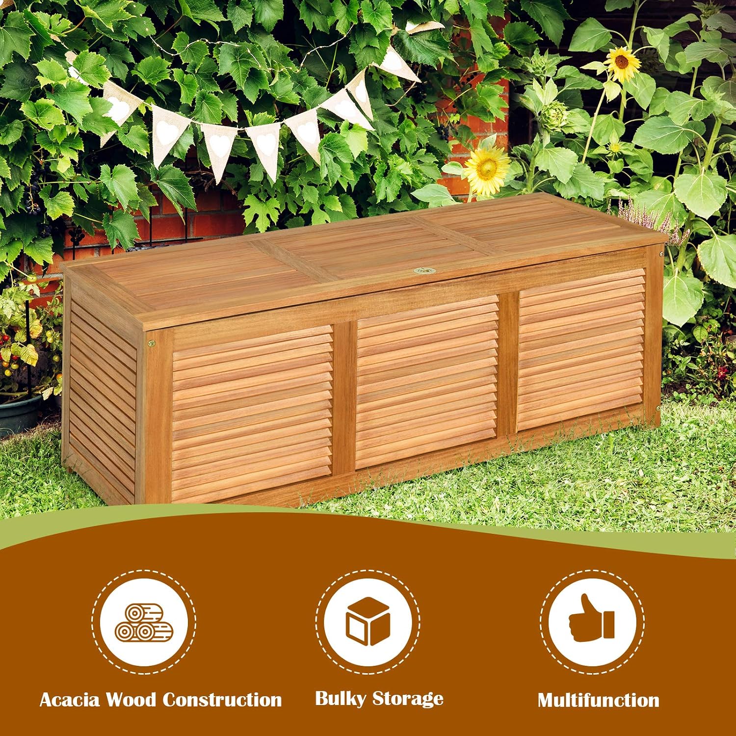 Banc de rangement en bois d'ac - Garden Storage Box avis et prix