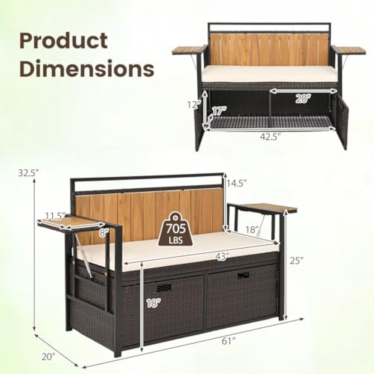 Banc de rangement extérieur av - Garden Storage Box avis et prix