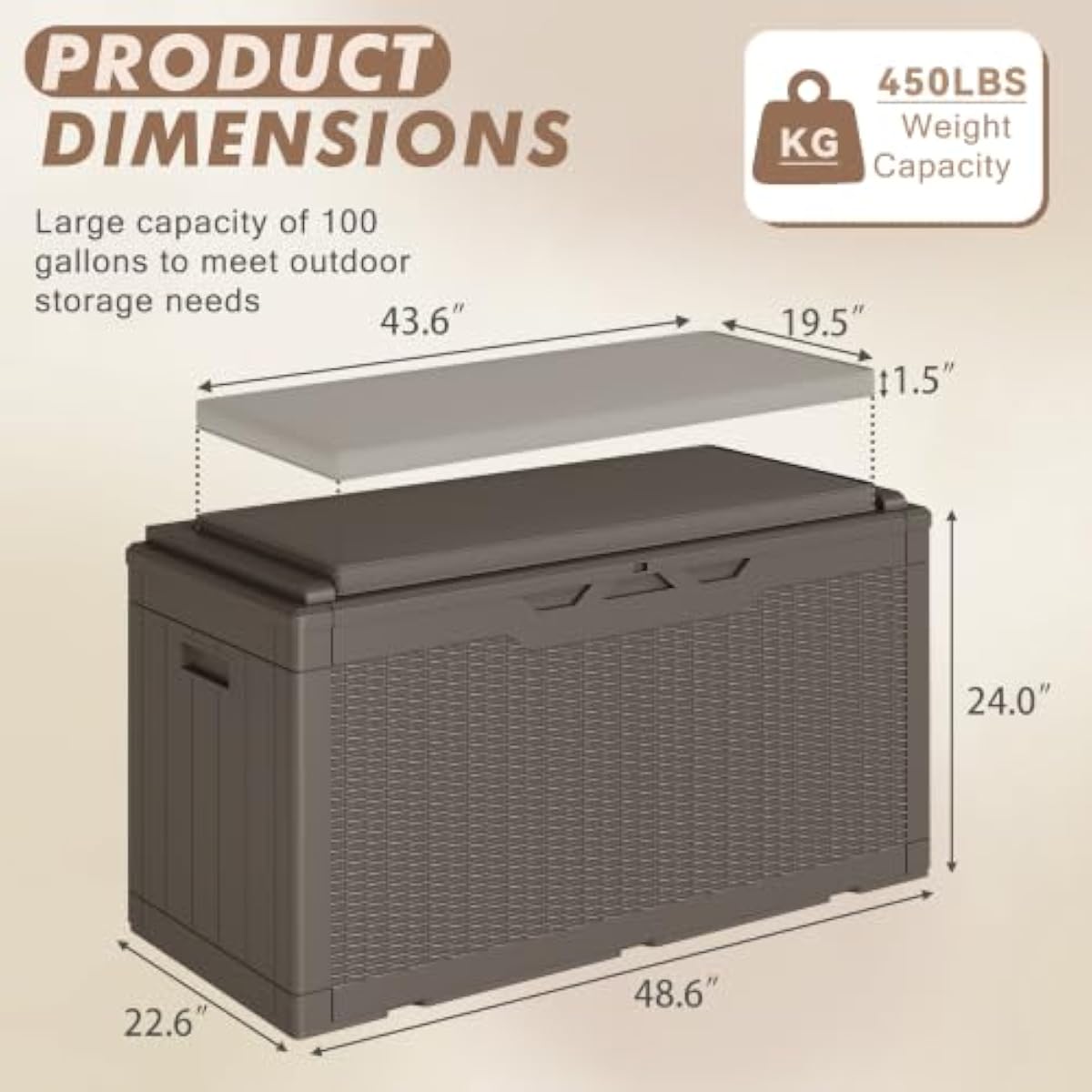 Banc de rangement en résine de - Garden Storage Box avis et prix
