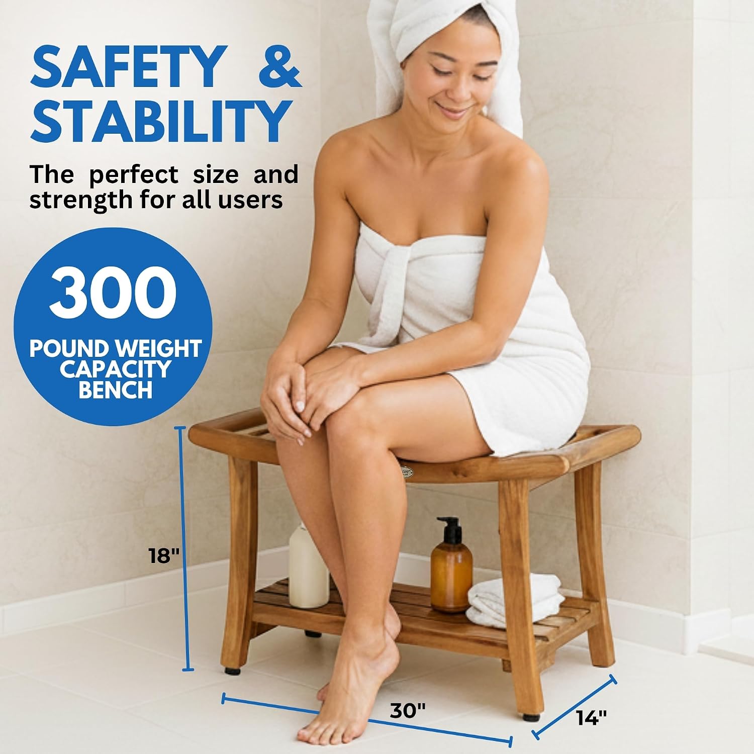 Banc de douche en teck, tabour - Outdoor Furniture Teak avis et prix
