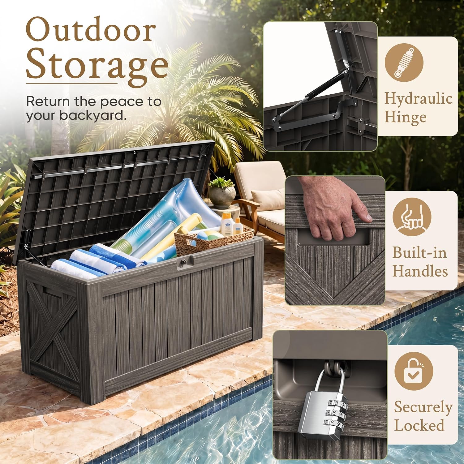 Banc de rangement extérieur de - Outdoor Furniture Cushion avis et prix