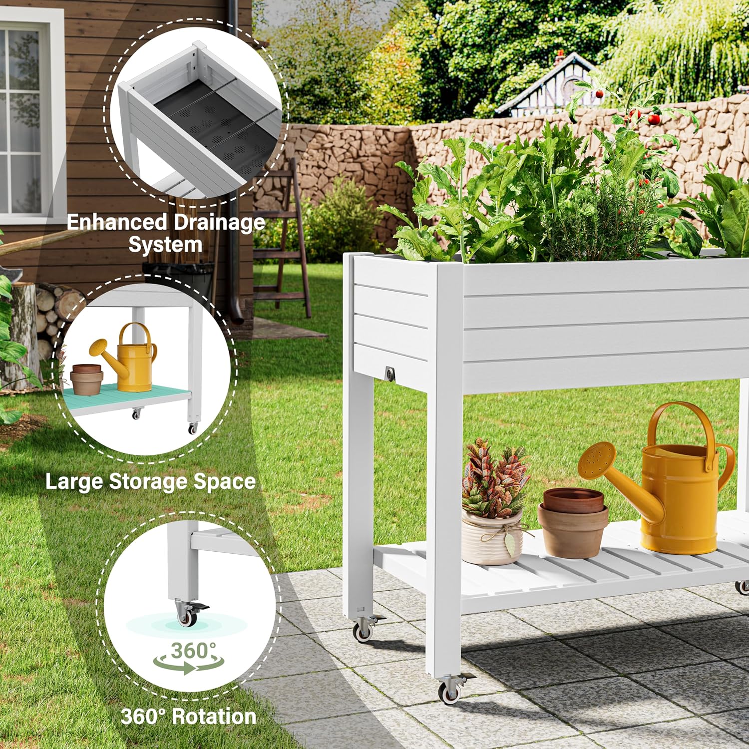 Jardinière mobile surélevée de - Garden Storage Box avis et prix